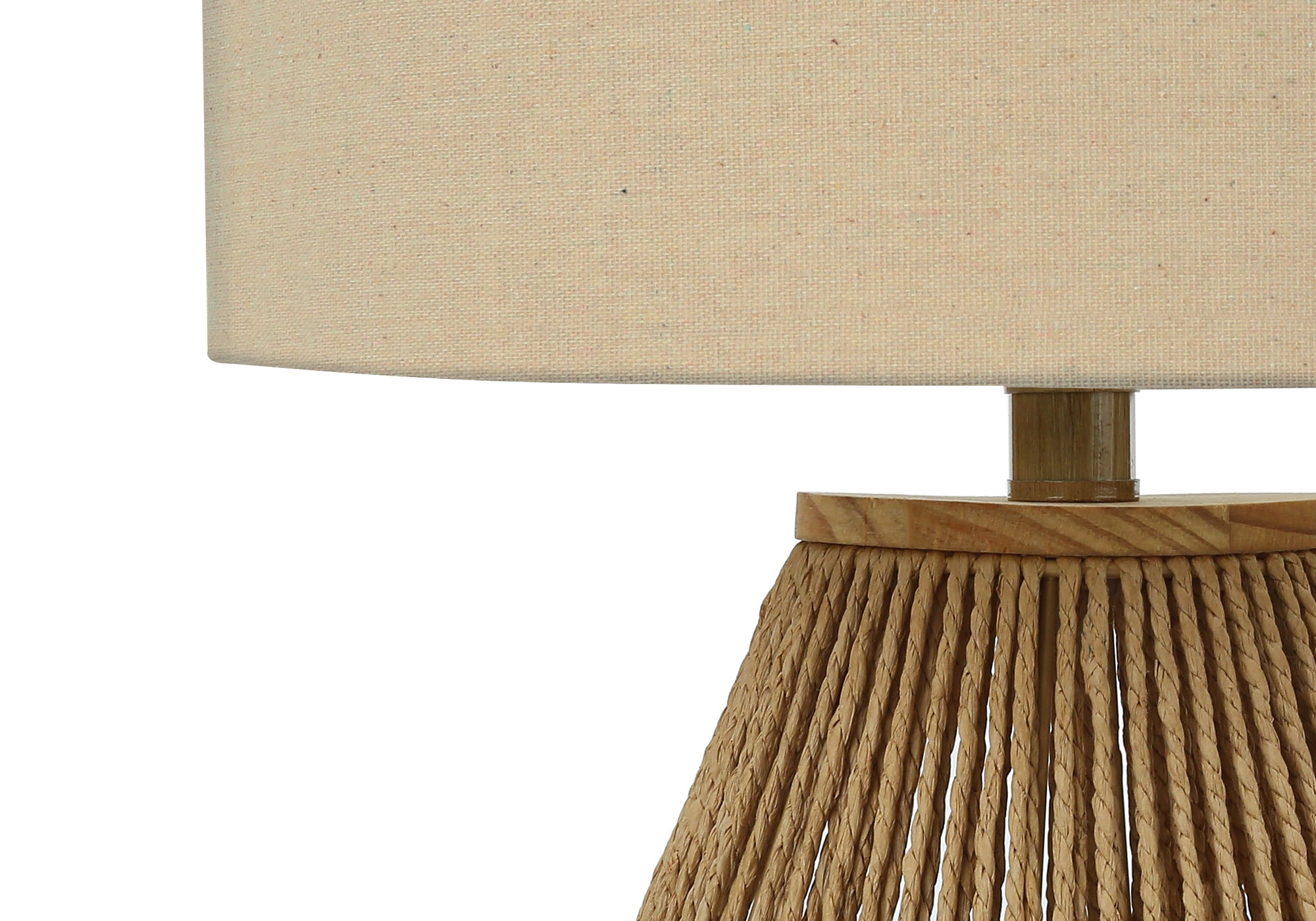 Lighting, 22'h, Table Lamp, Brown Rope, Beige Shade, Transitional