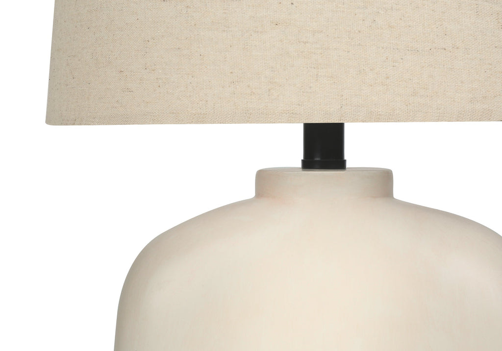 Lighting, 25'h, Table Lamp, Cream Resin, Beige Shade, Modern