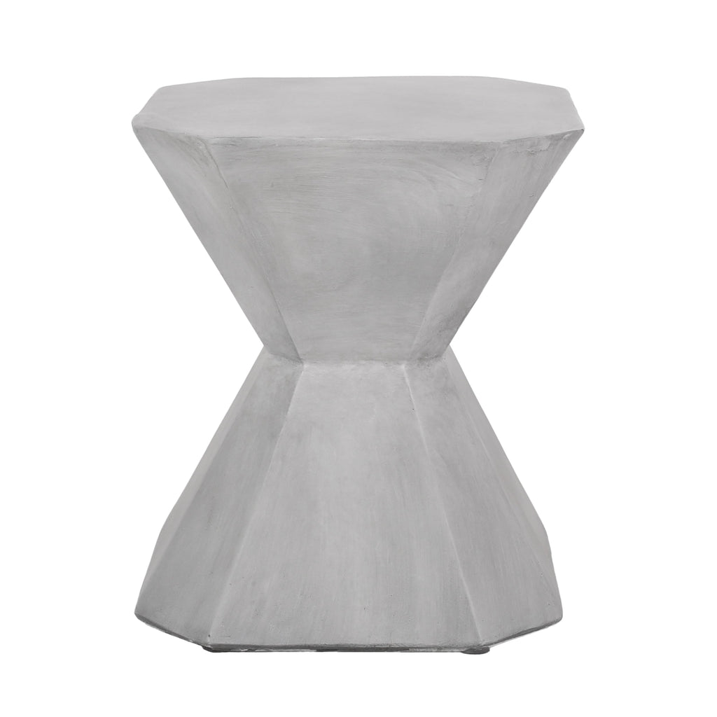 Modern Outdoor Lightweight Concrete Side Table in Natural Color
