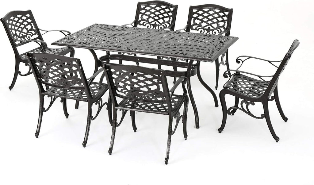 Ravenna 6 - Person Metal Patio Dining Set with Rectangular Table
