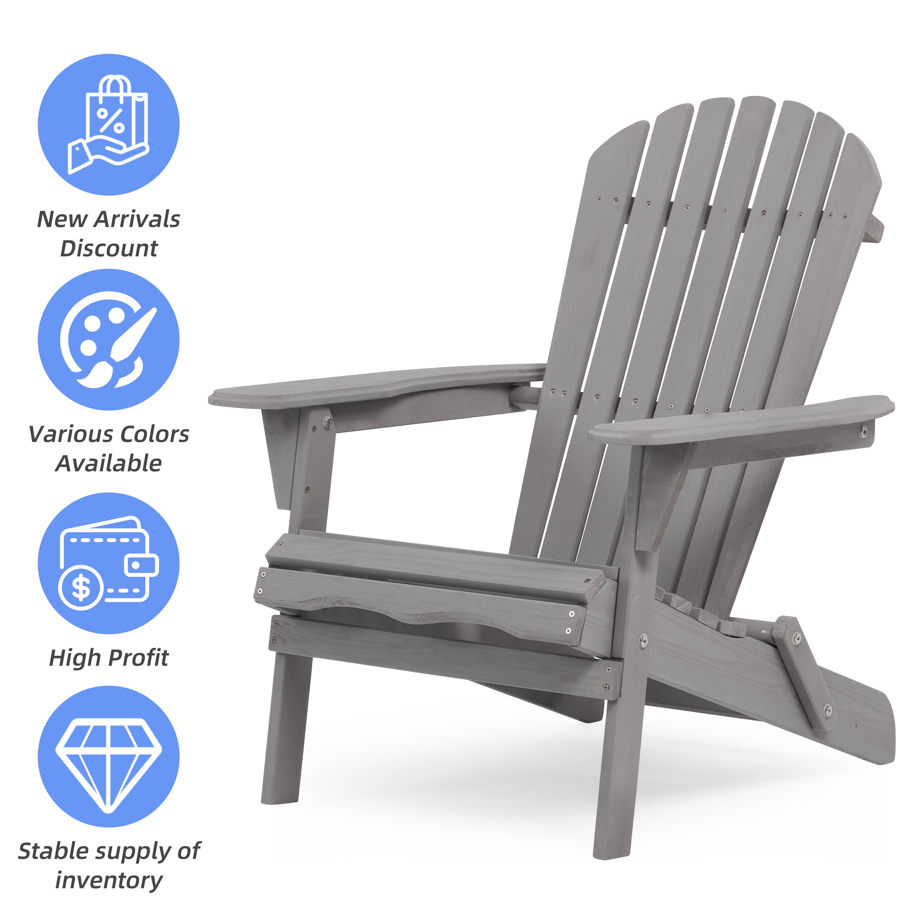 Classic Gray Cedar Wood Lounge Patio Chair Set of 2 for Garden and Outdoor Use