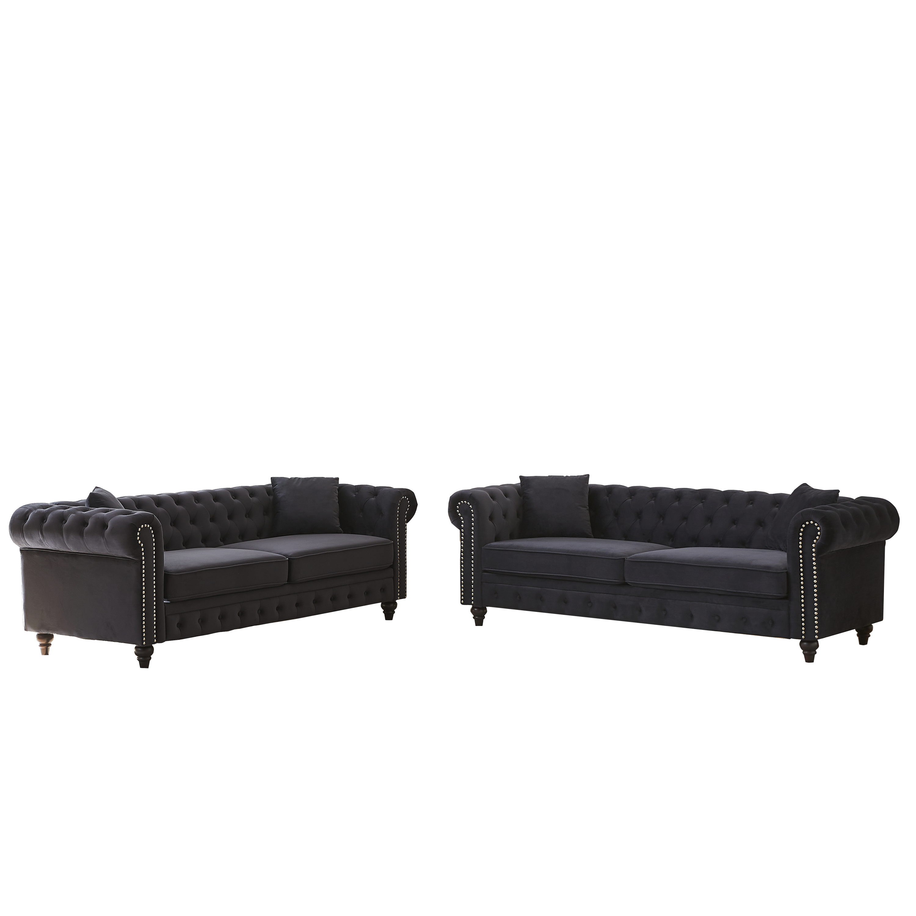 FX 3 Seats + 3 Seats Combo Sofa Modern living room sofa with solid wood frame and wooden feet, 4 cushions, apartment sofa furniture for living room, living room, office