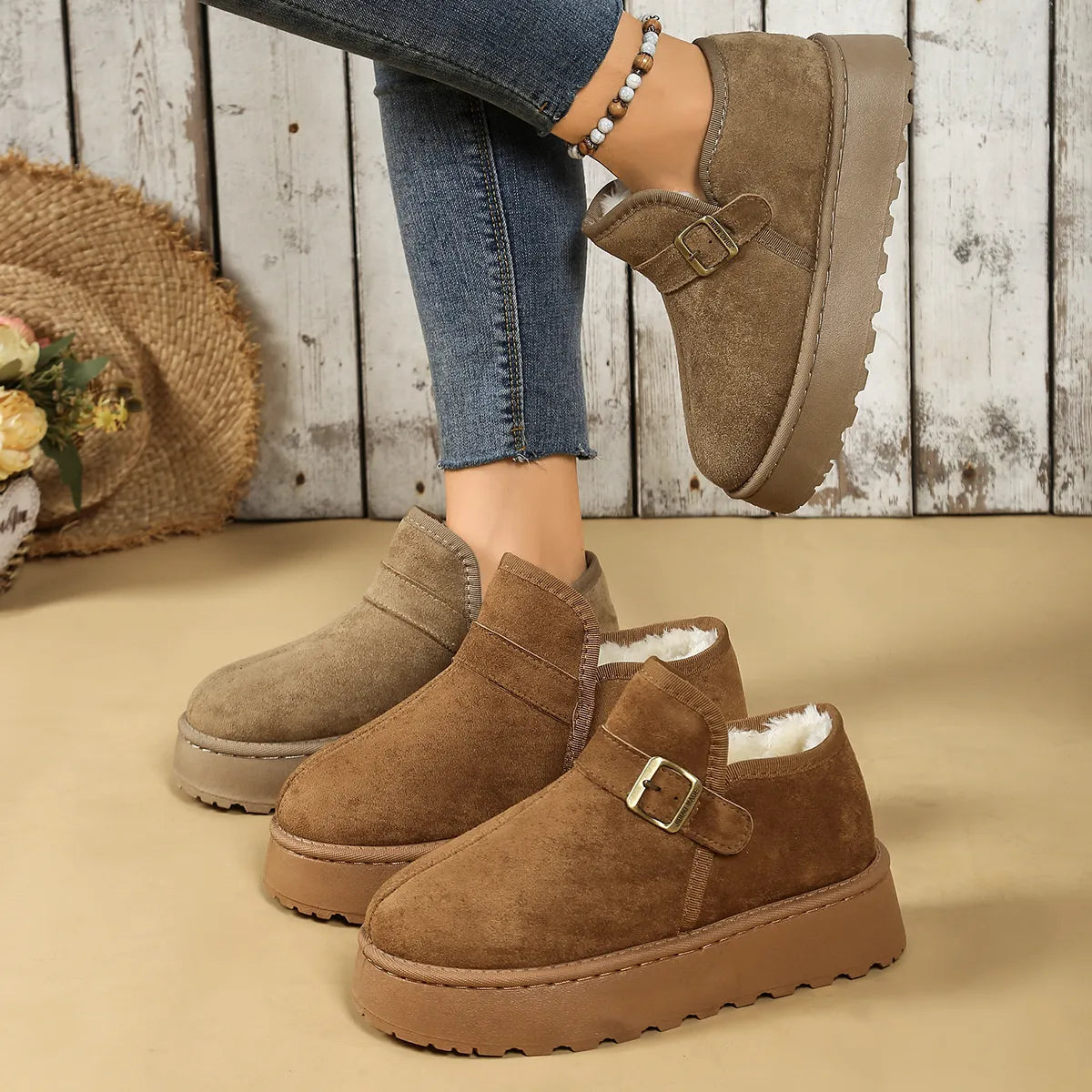 Round Toe Platform Boots