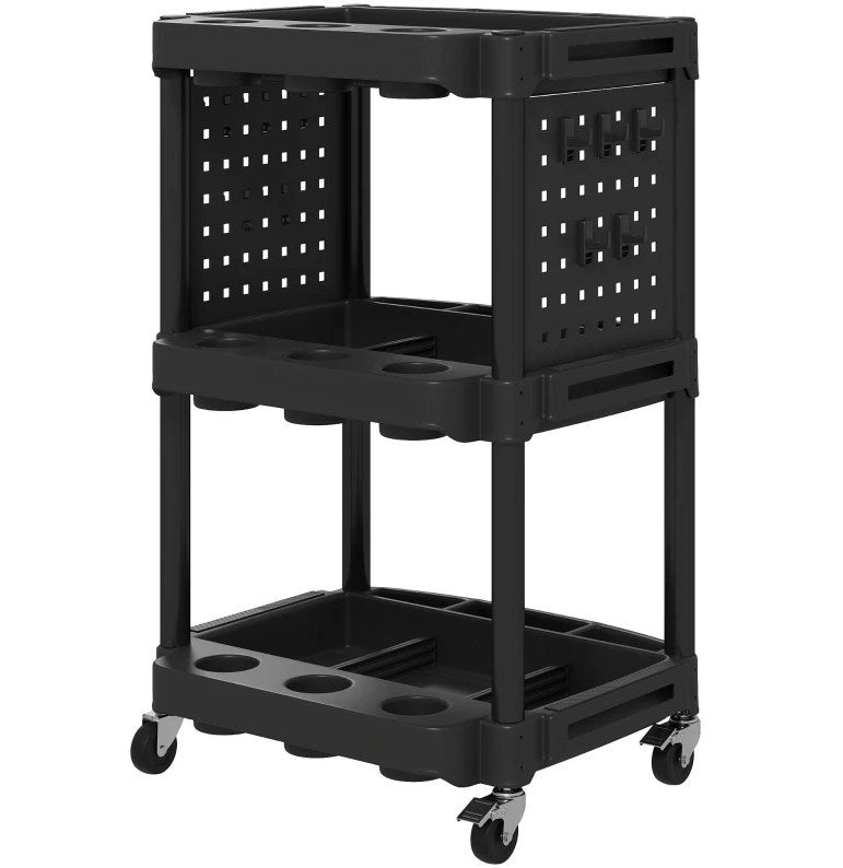 Rolling Tool Cart, Capacity Plastic Utility Cart,with Side Shelves,for Garage, Workshop