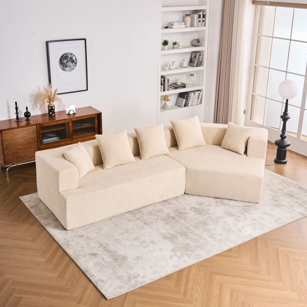 Memory Foam Couch, No Installation & Easy to Transport, Deep Seat Modern Sofa with Chenille Fabric, Couch for Living Room, Bedroom, Apartment, Home Office