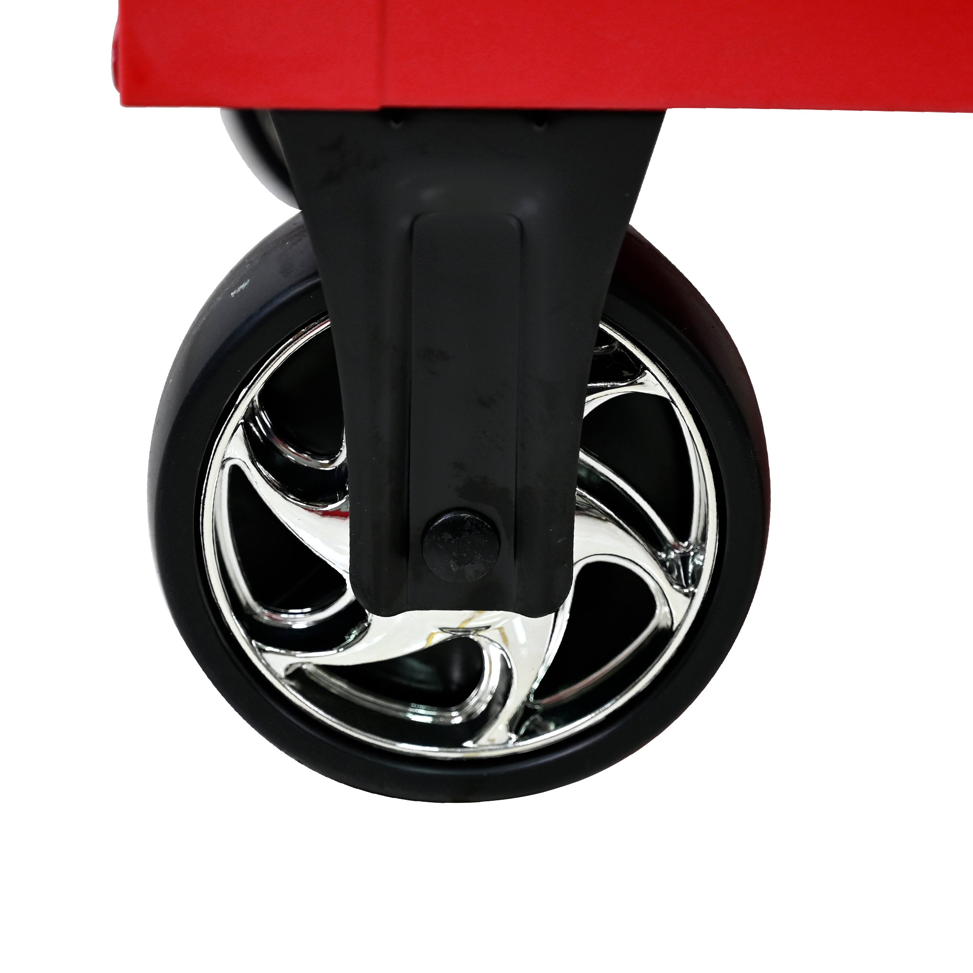 9-Drawer Multifunctional Steel Tool Cart with Wheels and Wooden Top, Red
