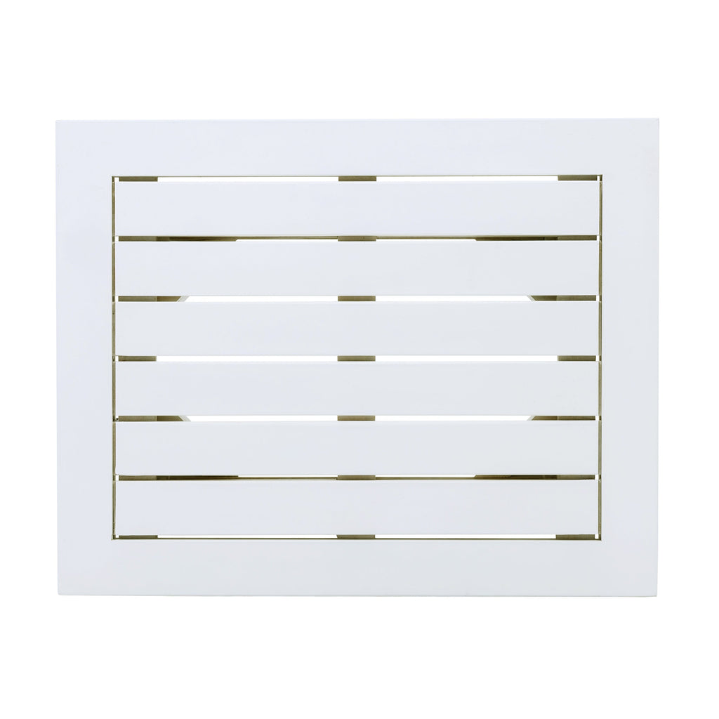 SELMA Acacia wood Accent Side Table in White PU, Weather-Resistant Rectangular End Table for Patio, Garden, Lawn, and Living Room(White PU)