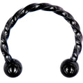 16G 3/8 Black Seriously Twisted Horseshoe Circular Barbell