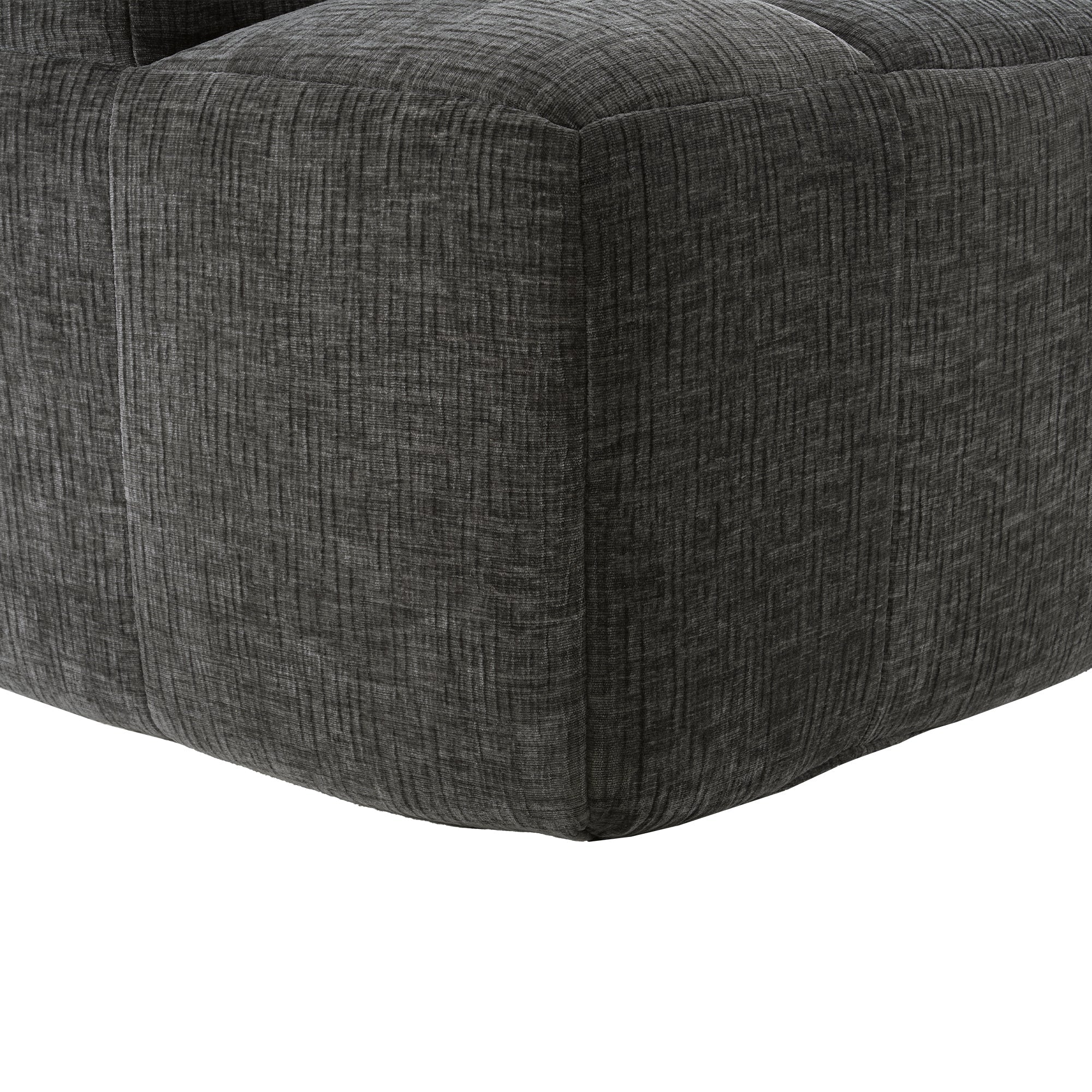 Modern Grey Modular Sectional Sofa with Deep Seating and Side Pockets in Chenille Fabric