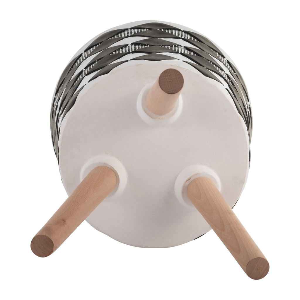 S/2 10/12' DIAMOND PLANTER W/ WOOD LEGS, BLACK(KD)