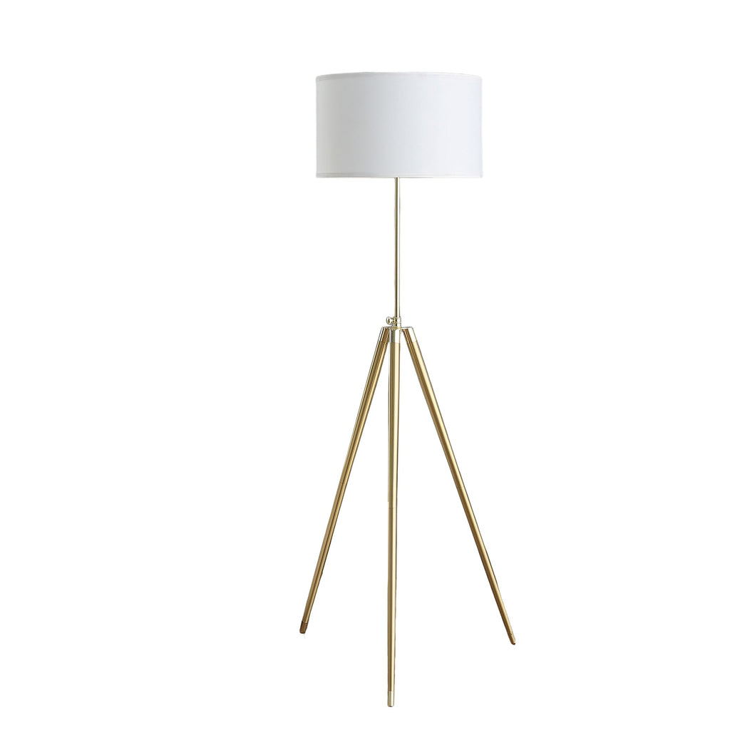 64' - 47'H Adjustable Height Brass/Shiny Gold Modern Tripod Floor Lamp for Living Room, Standing Lamp for Bedroom