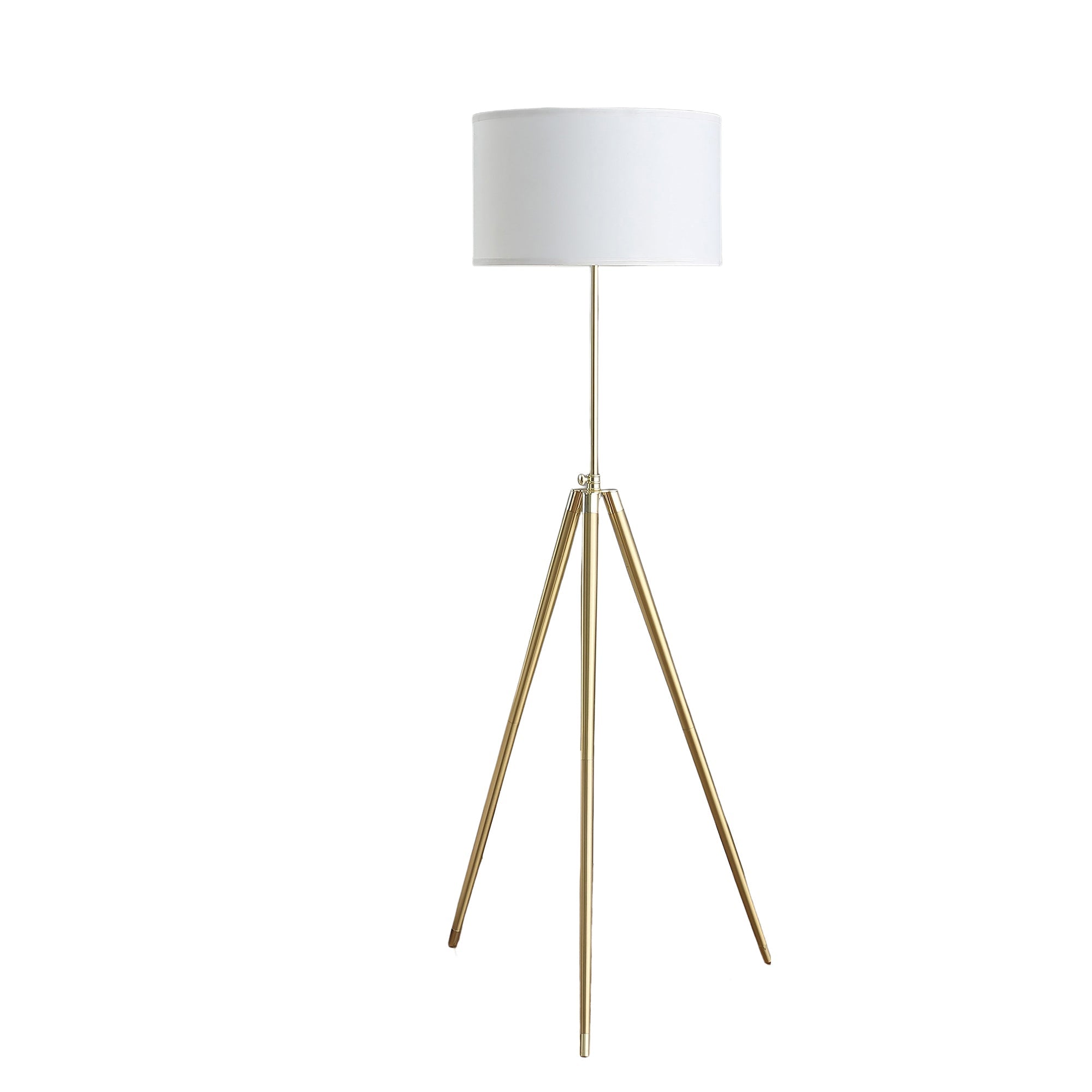 64' - 47'H Adjustable Height Brass/Shiny Gold Modern Tripod Floor Lamp for Living Room, Standing Lamp for Bedroom
