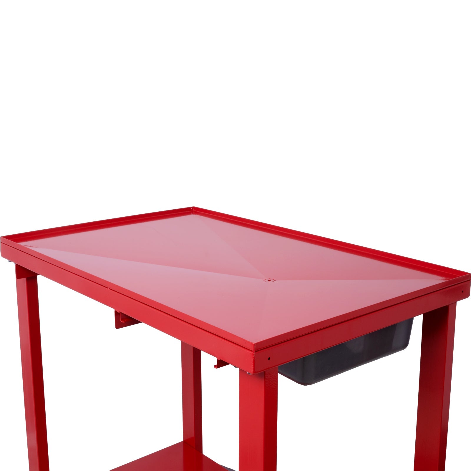 Transmission Teardown Work Station  1/2 Ton Capacity  Sloping Drain Table  Locking Drawer  Removable  Drain Basin Full-Width Lower Shelf  Four 4-Inch Caster Wheels