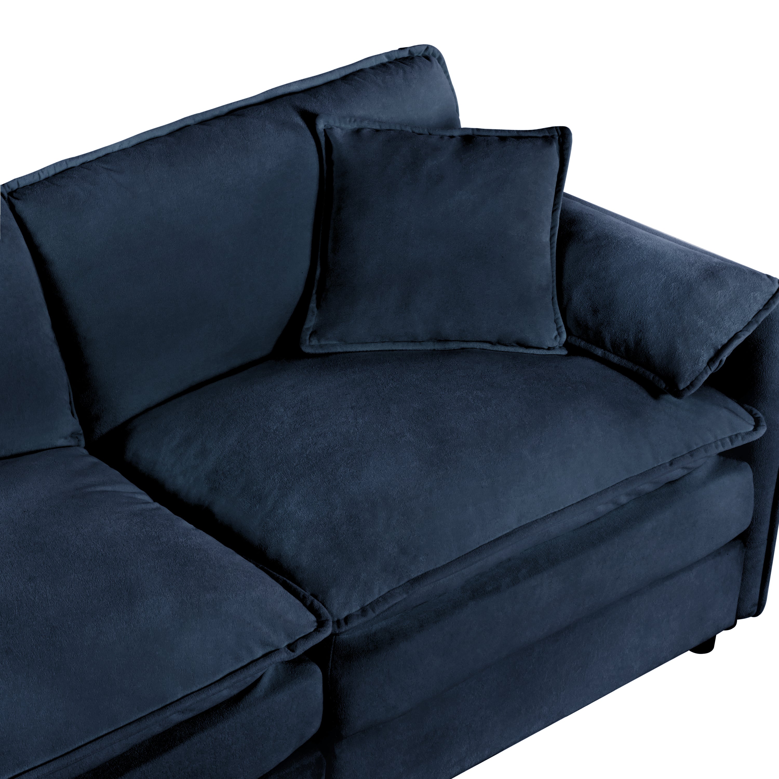 Modular Sectional Sofa, Oversized Deep Seat U Shaped Couch Set for Living Room, 3-Seater Comfy Cloud Couches with 2 Movable Ottomans, DIY Combination, Chenille,Blue