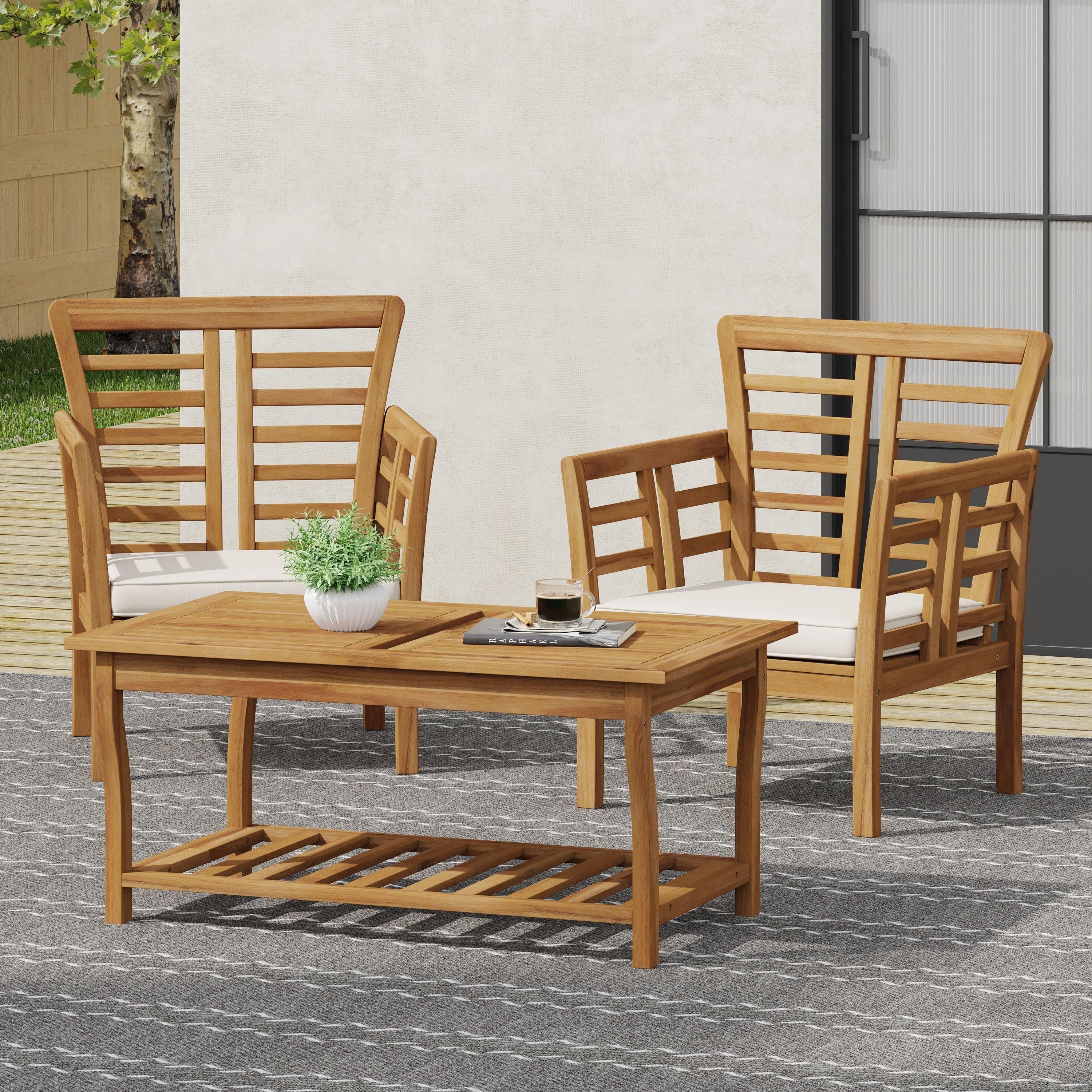 CAYDON 2 CLUB CHAIRS + TABLE