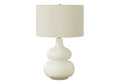 Lighting, 25'h, Table Lamp, Ivory / Cream Shade, Cream Ceramic, Contemporary