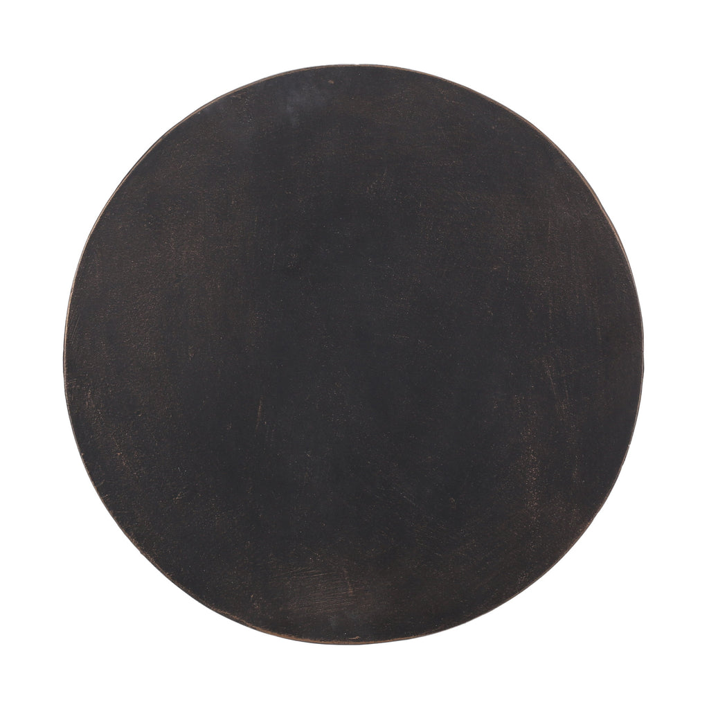 Outdoor End Table with Cutout Handle, Copper