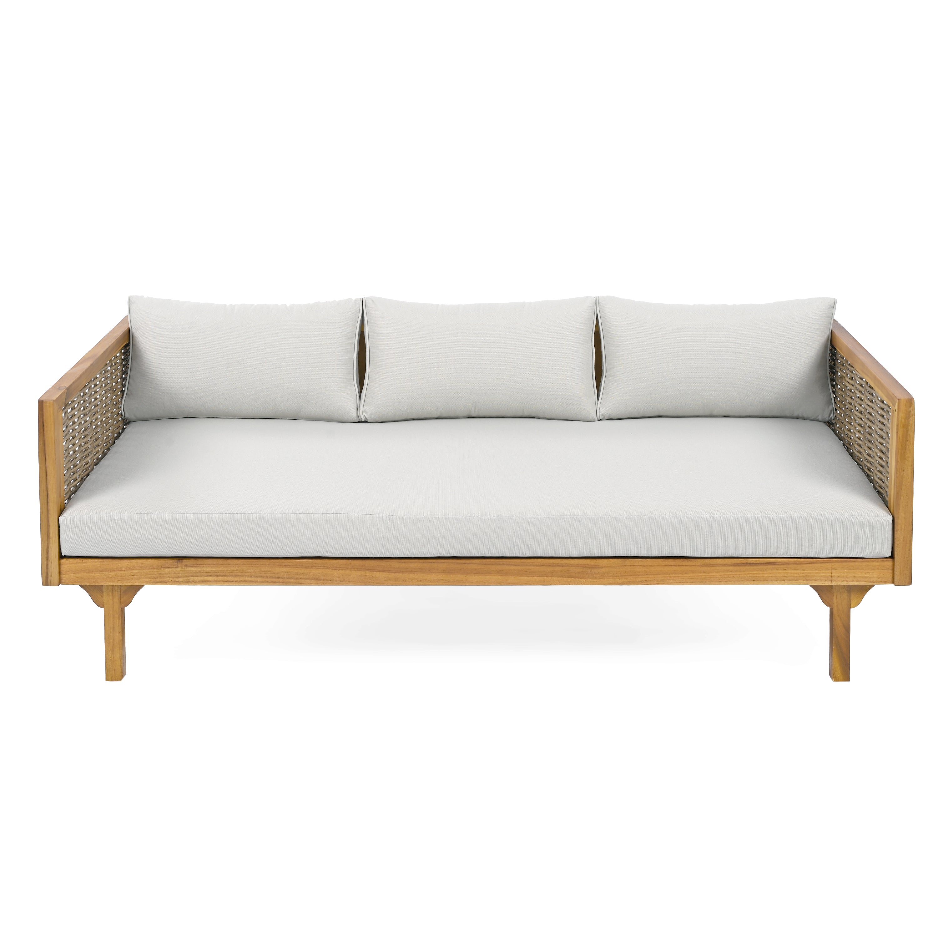 PATIO FURNITRE SETS : CLAREMONT 3 SEATER DAYBED + ACACIA WOOD TABLE