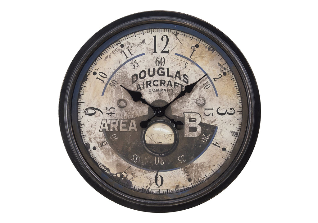 Clocks, 20' Round, Wall Clock, Antique Brown, Transitional