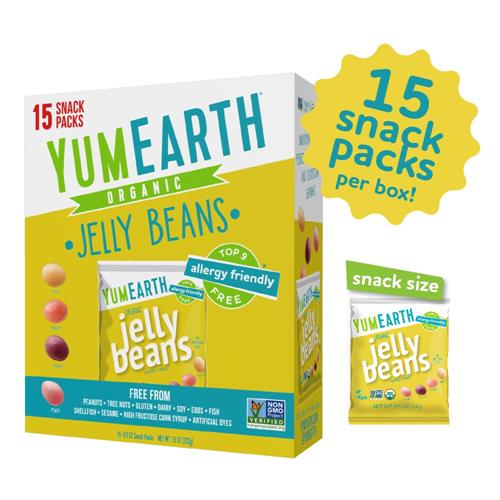 Yumearth Organic Jelly Beans - Fruity Candy Snack Packs, Gluten Free Snacks For Kids - Allergy Friendly, Non-Gmo, No Artificial Flavors Or Dyes - Assorted Flavors, 7.5 Oz. (Pack Of 15)