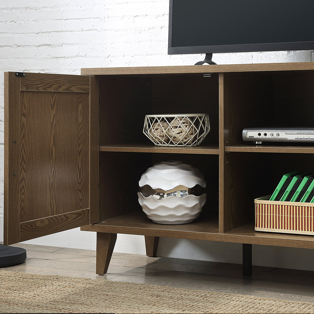 Modern 60 Inch TV Stand for TVs up to 65 inches, Classic Walnut Finish