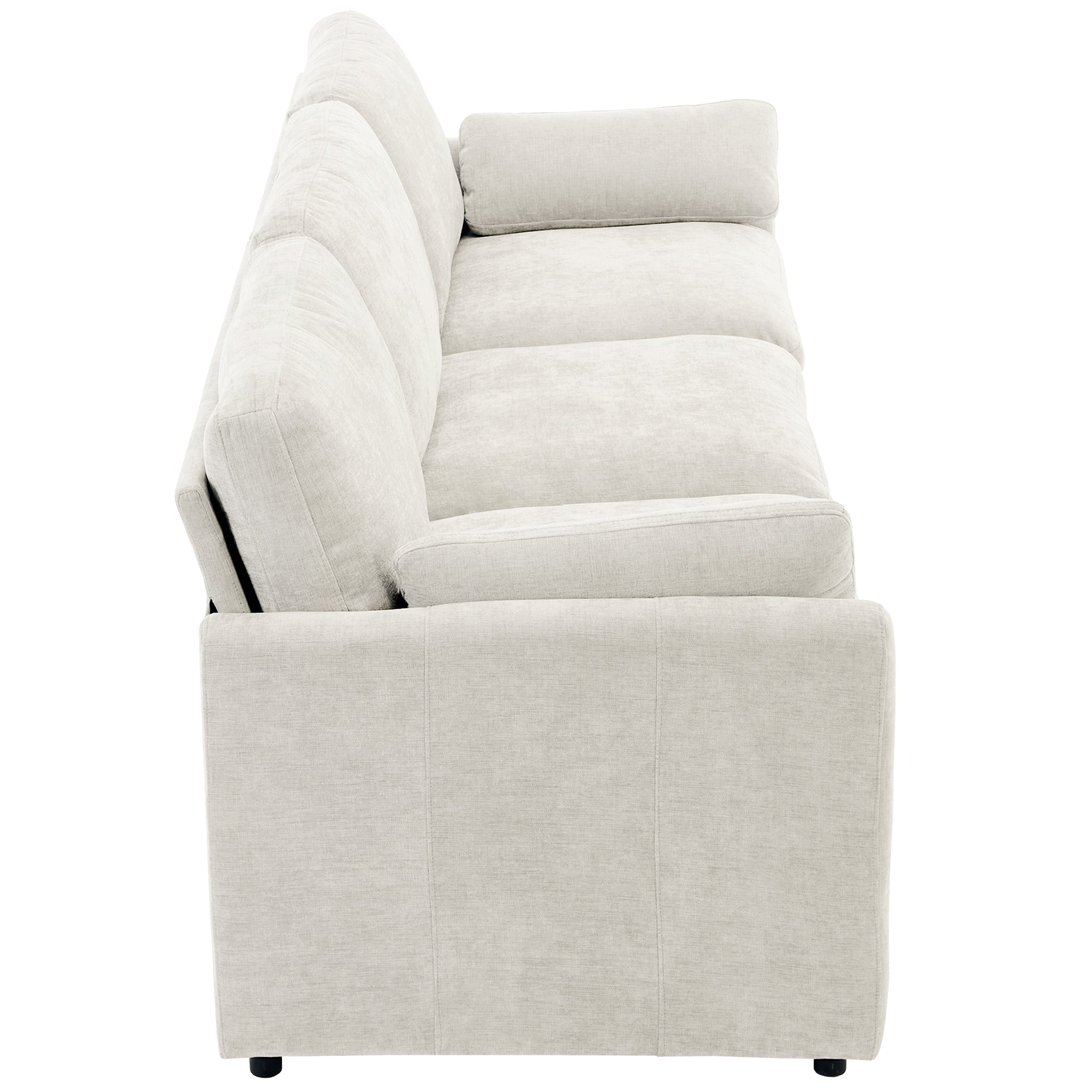 89'  Cozy Upholstered 3-seater Sofa Oversized Comfy Cloud Sofa Double Cushion 3-seater Sofa Plush Cushion Sofa Couch for Living Room, Beige