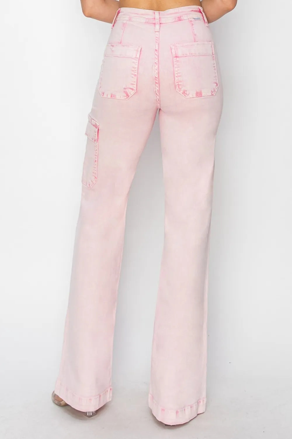 RISEN Full Size High Rise Cargo Pocket Jeans