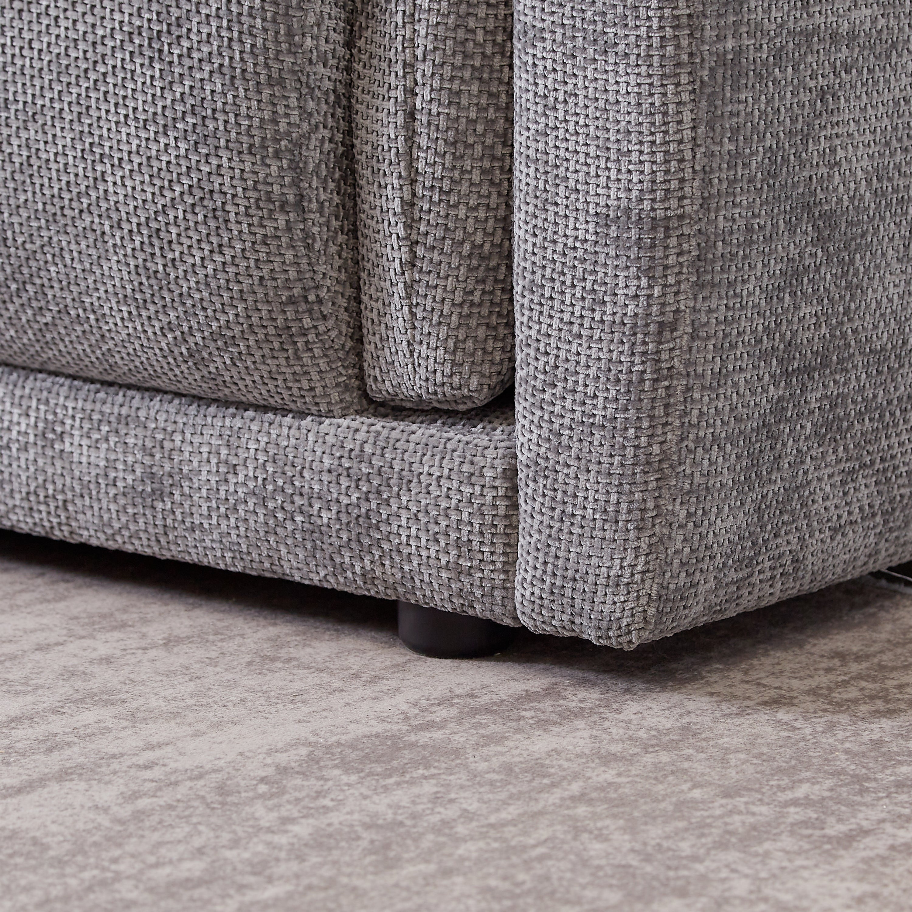98.5' 3-seater sofa with unique design and soft arm pillows Contemporary style linen sofa with 3 comfortable cushions with 2 pillows Suitable for living room bedroom and office,grey