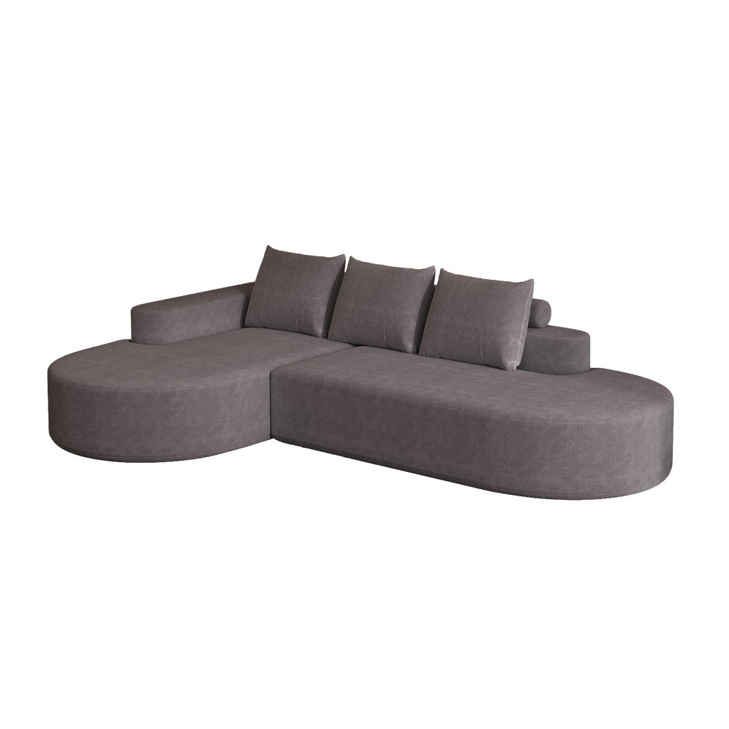 Modern Curved sofa ,Chenille Upholstered Sectional Sofa Couch Set,Modular 108.5' L Shaped Sectional Living Room Sofa Set With 3 Pillows,Free Combination Sofa Couch for Living Room,Bedroom