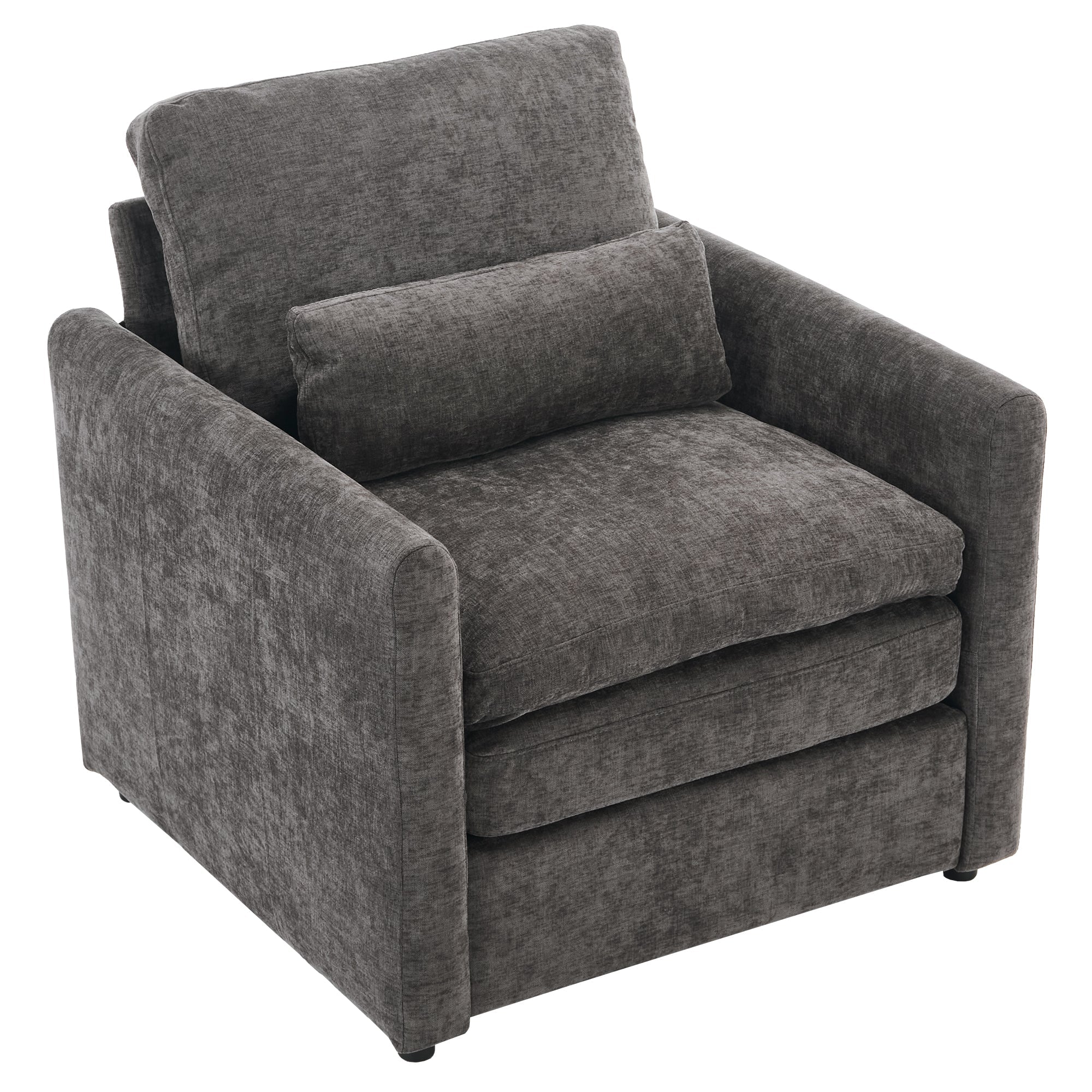31.9' Cozy Upholstered Armchair Oversized Comfy Cloud Sofa Double Cushion Single Sofa Plush Cushion Armchair for Living Room, Grey