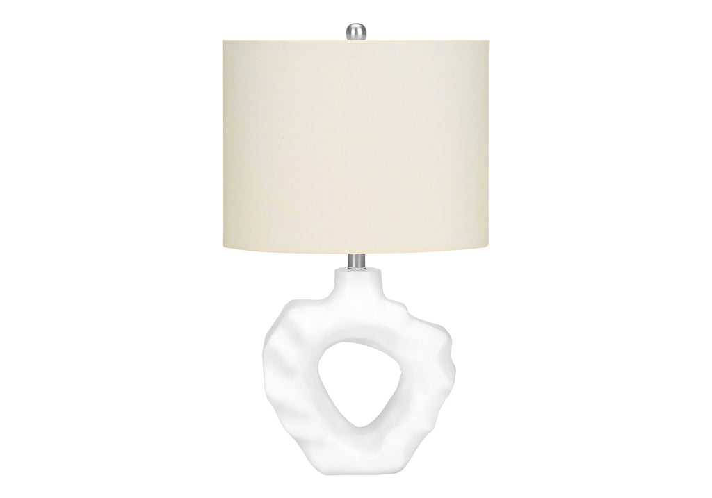Lighting, 25'h, Table Lamp, Cream Resin, Ivory / Cream Shade, Modern