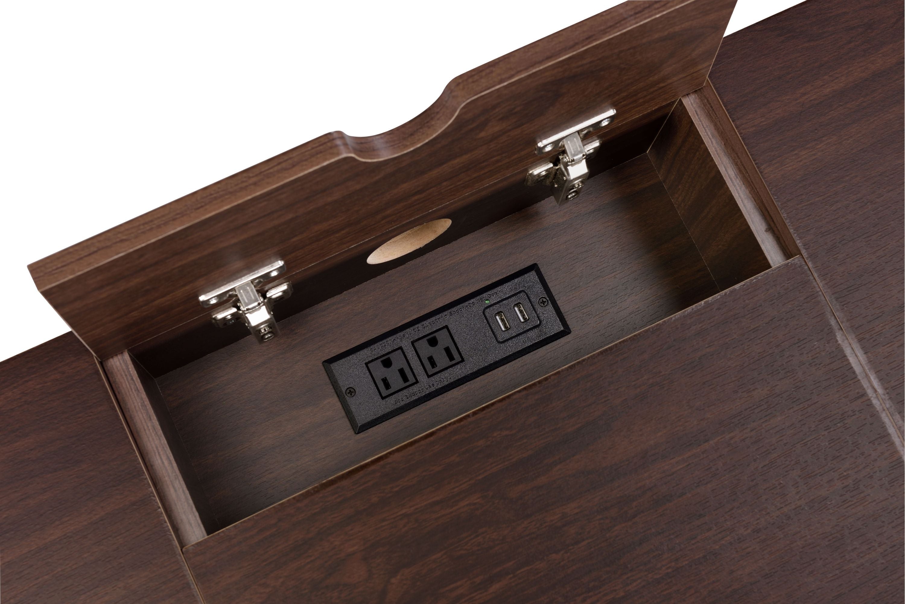 Verster Oak & Black Finish Writing Desk W/USB