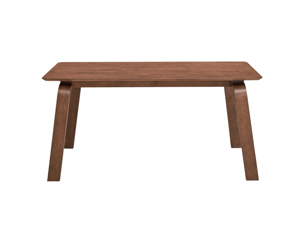 Contemporary Walnut Finish Dining Table 1pc Bent Legs Sleek Design Wooden Modern Dining Furniture