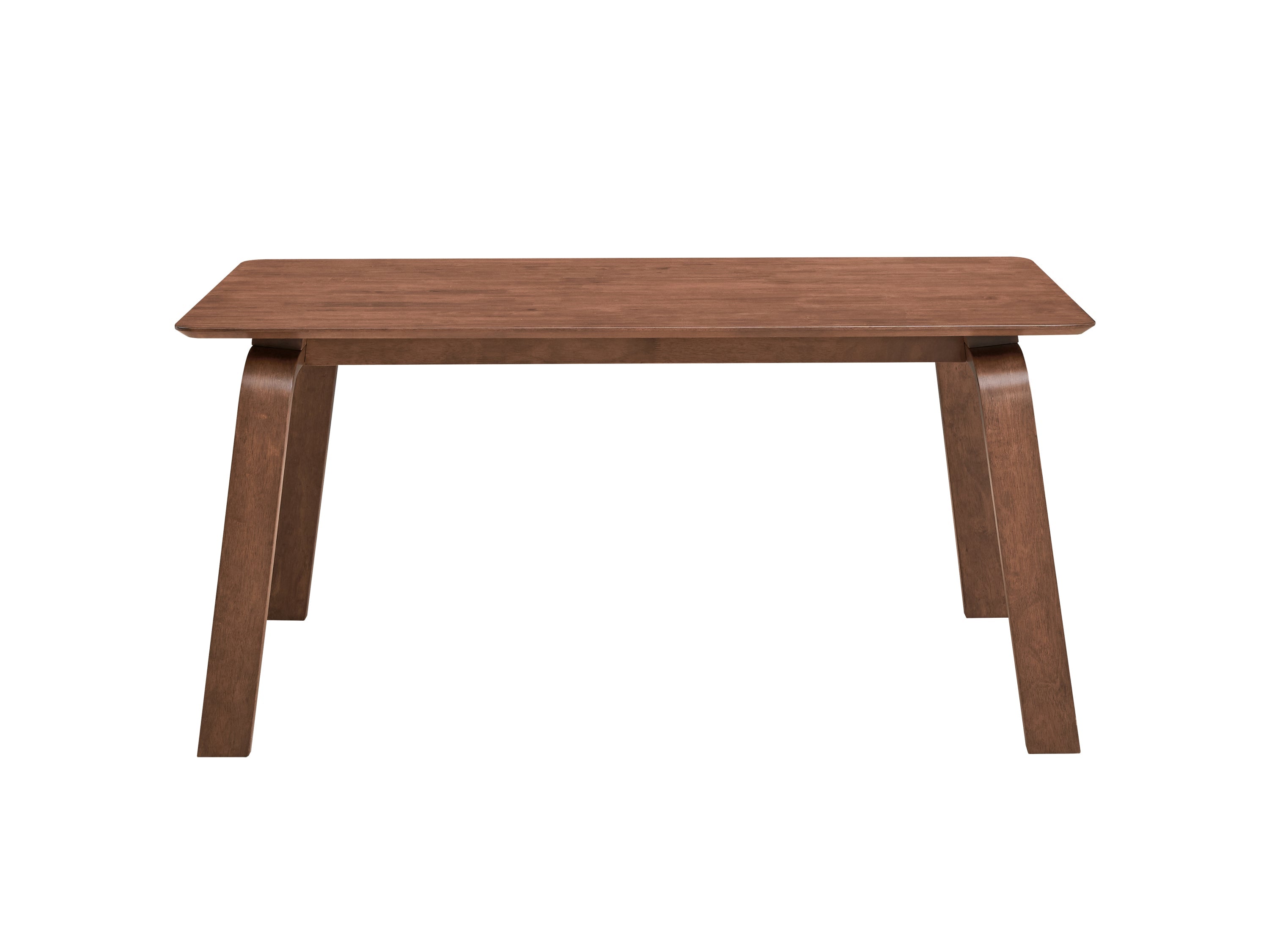 Contemporary Walnut Finish Dining Table 1pc Bent Legs Sleek Design Wooden Modern Dining Furniture
