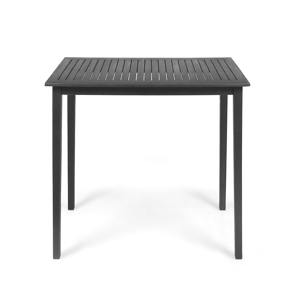 Outdoor Minimalist Acacia Wood Rectangle Bar Table - Dark Gray Finish 45x26 Inches