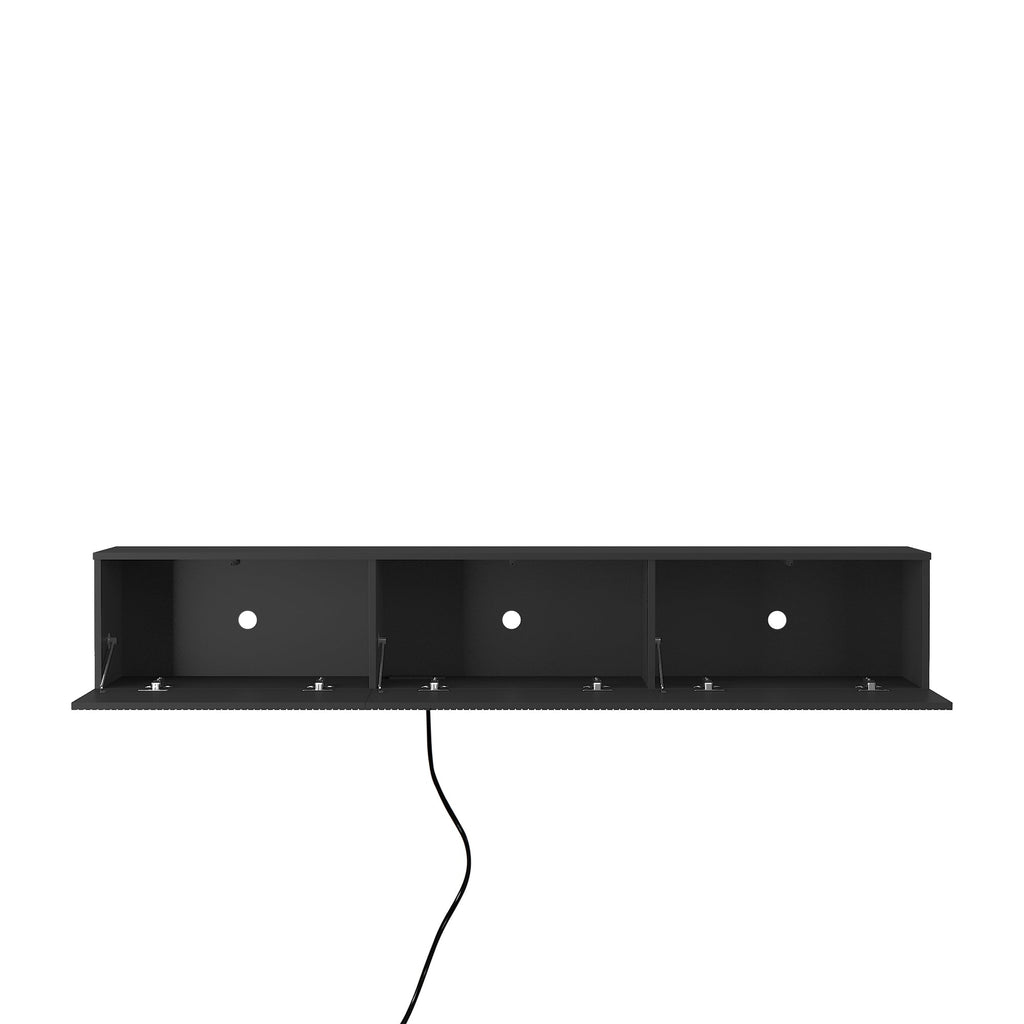 Floating TV Stand Wall Mounted with 16 Color LEDs,69' Modern TV Stand, Floating TV Cabinet Entertainment Center for 55 60 65 Inch TV,Black