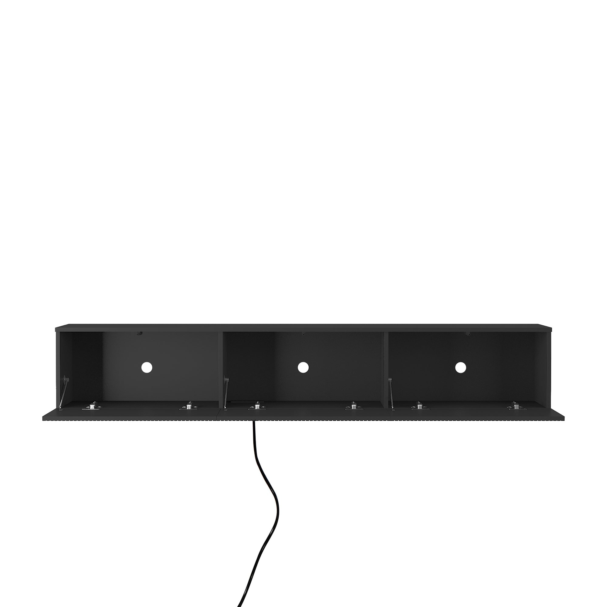 Floating TV Stand Wall Mounted with 16 Color LEDs,69' Modern TV Stand, Floating TV Cabinet Entertainment Center for 55 60 65 Inch TV,Black