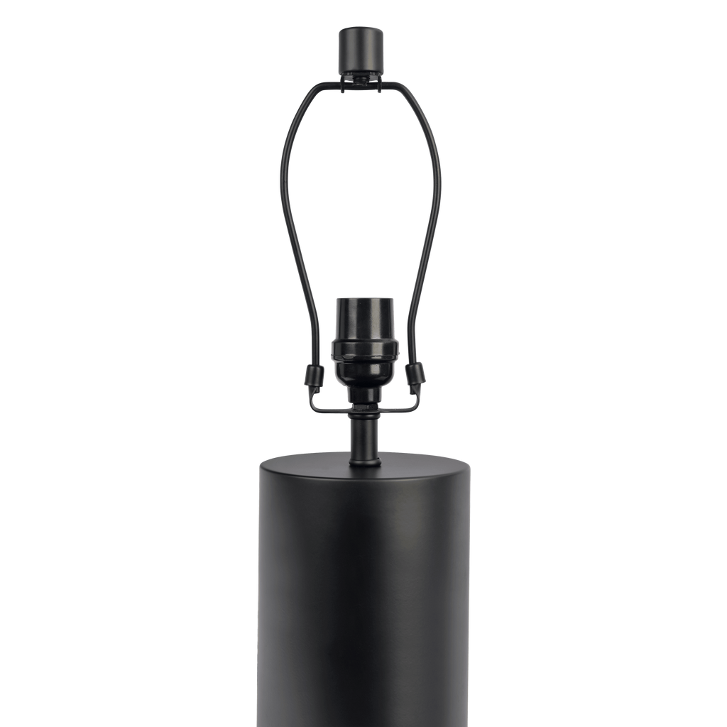 Aura Black Table Lamp with On/Off Switch Black Block Base