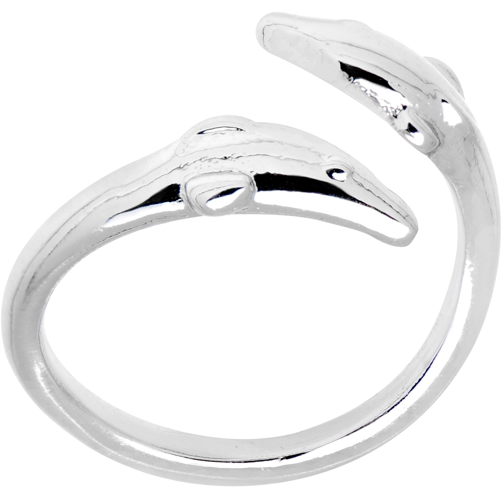 Silver Plated Double Dolphin Toe Ring