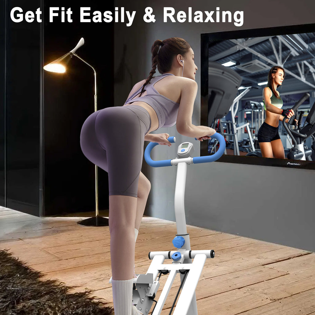 Stair Stepper with resistance Home-Upgrade Vertical Climber Workout Machine for Full-Body Exercise Climber Fitness Equipment with Stable Frame Adjustable Handlebar-Blue