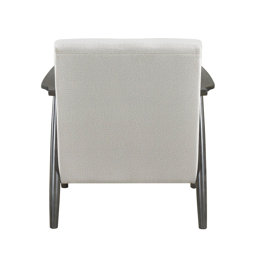 Casual Transitional Accent Chair 1pc Pearl-hued Fabric Upholstery Dark Gray Frame Solid Wood Living Room Furniture