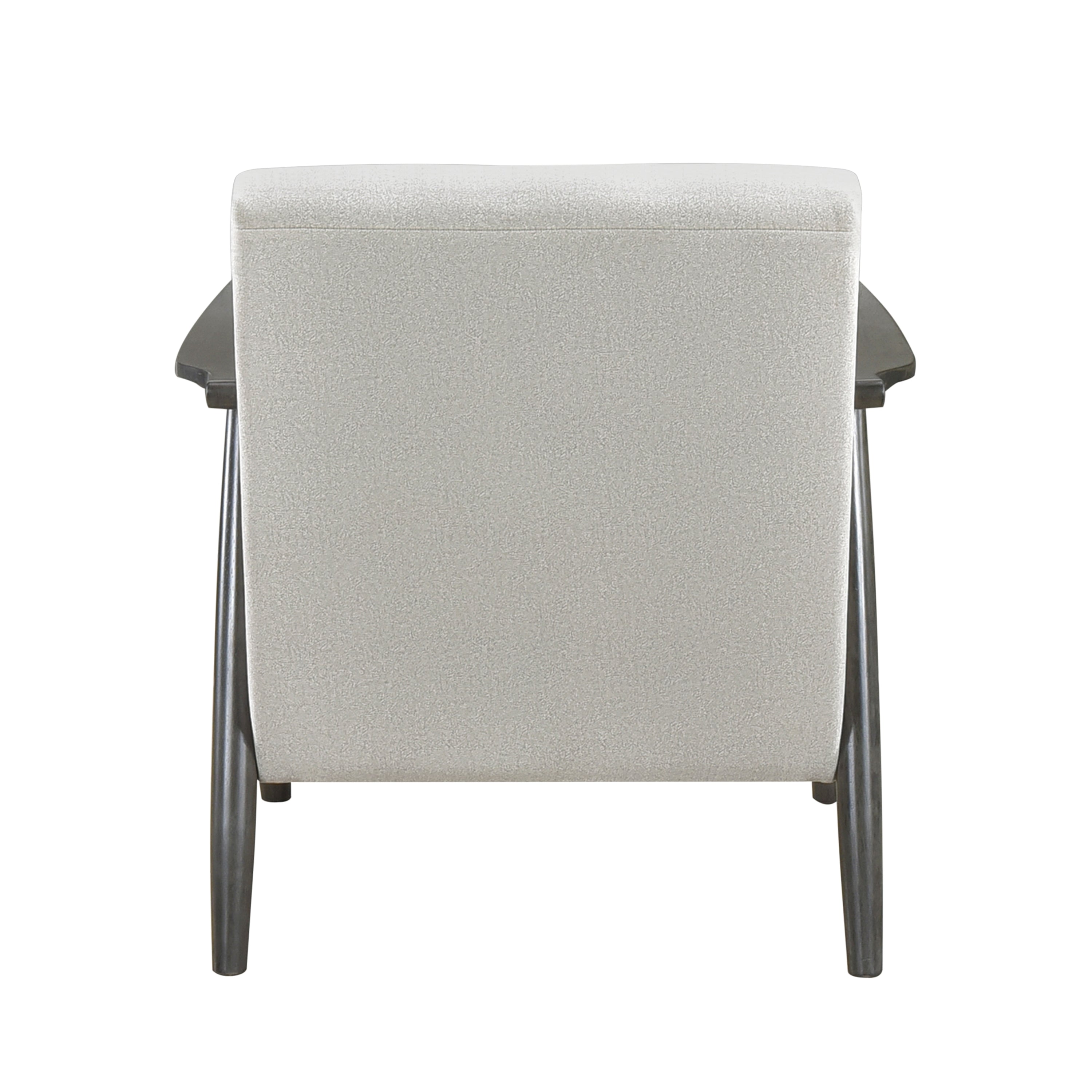 Casual Transitional Accent Chair 1pc Pearl-hued Fabric Upholstery Dark Gray Frame Solid Wood Living Room Furniture