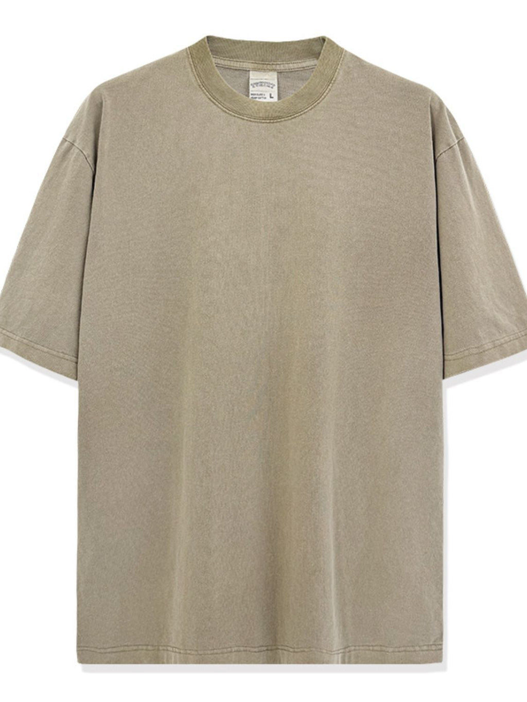Round Neck Washed T-Shirt Plus Size