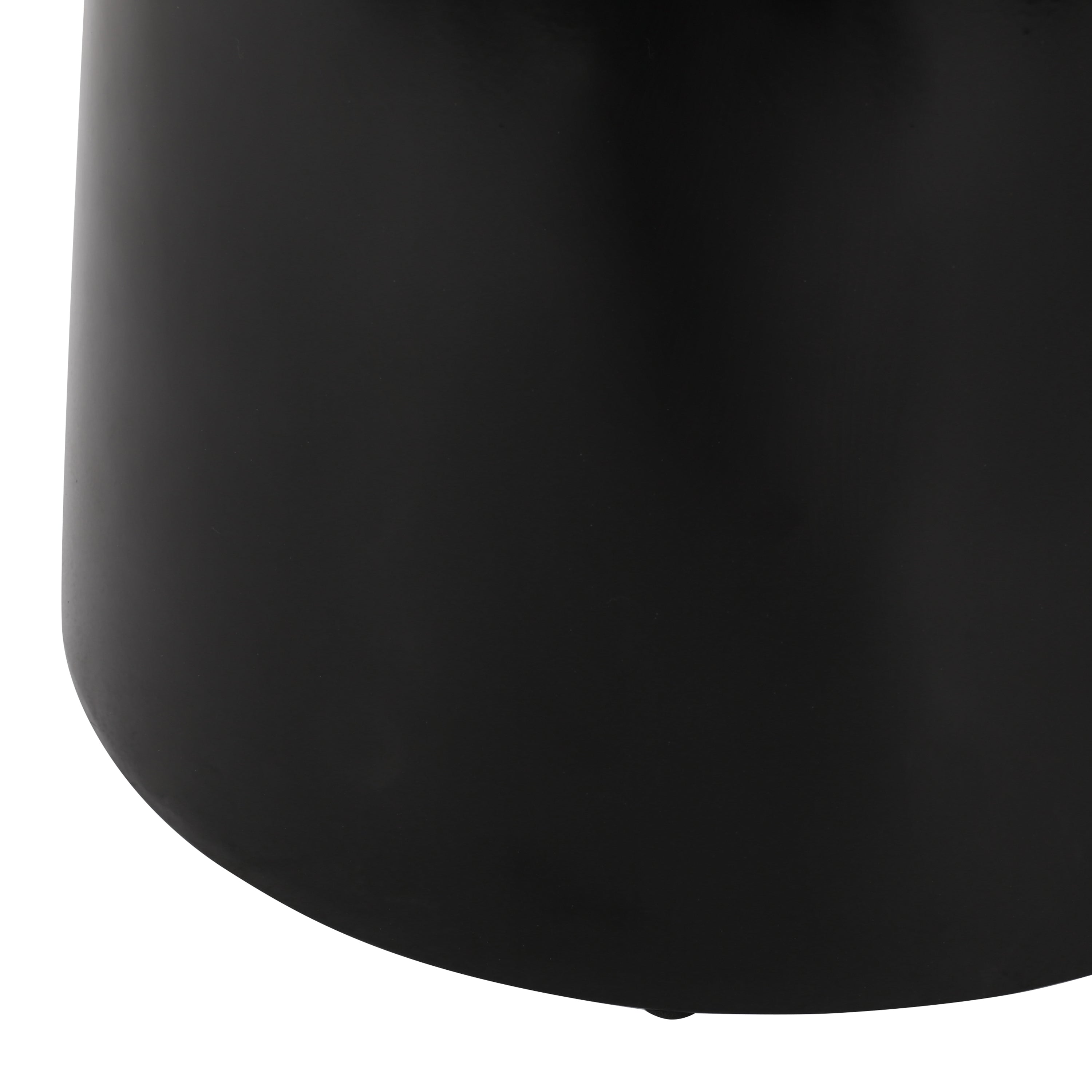 Modern Outdoor Metal End Table with Pedestal Structure in Black Iron, 15x15x20.75 Inches