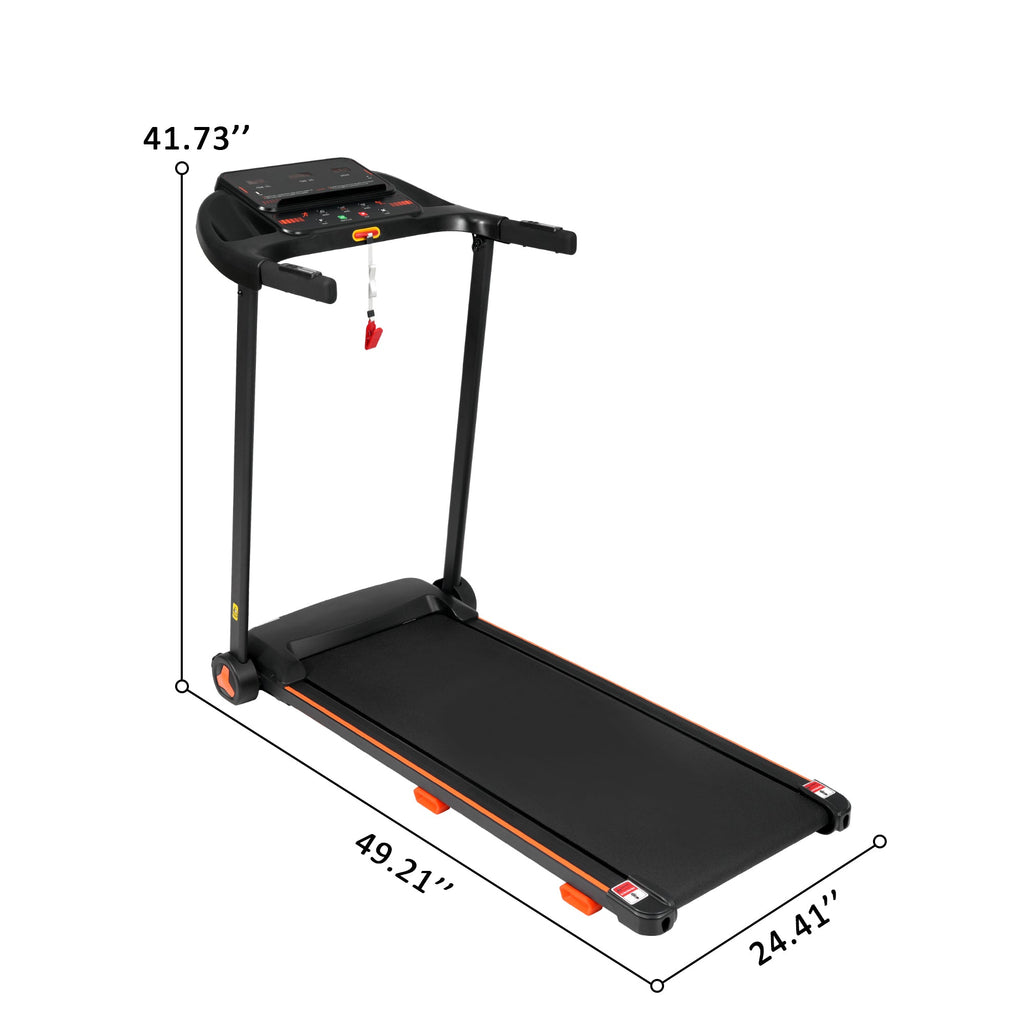 Treadmills for Home, 2.5HP Quiet Folding Treadmill with Heart Rate Sensor, 300lbs Weight Capacity, 7.5MPH, Incline Treadmill With USB Charge Station For Android & Bluetooth Speaker, 6 Shock-Absorbing