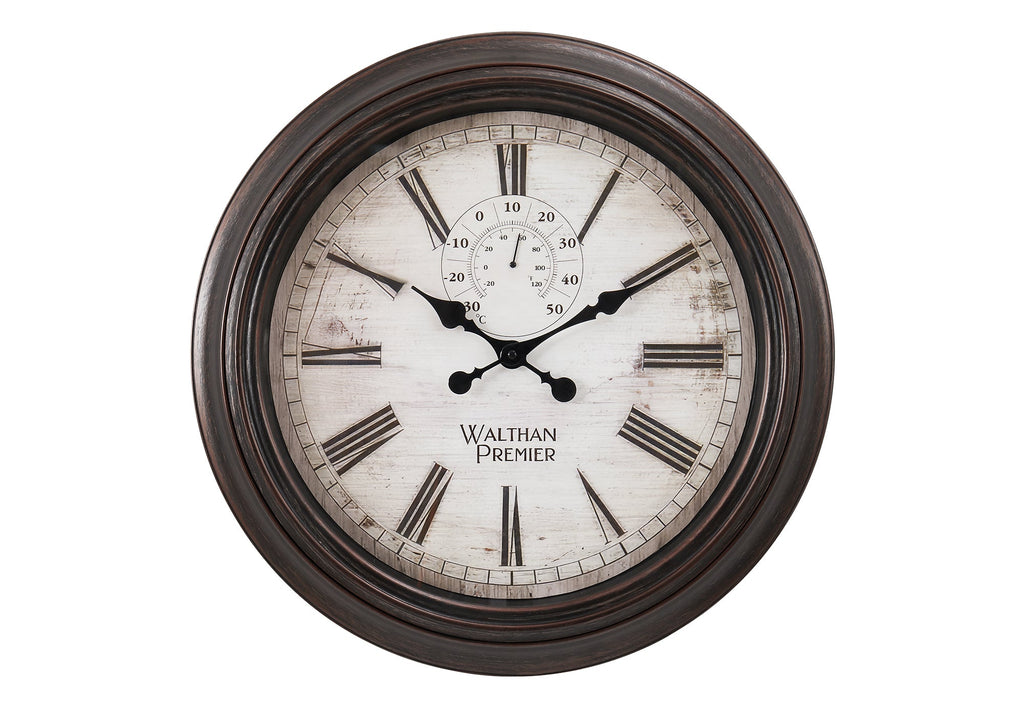Clocks, 20' Round, Wall Clock, Brown, Transitional