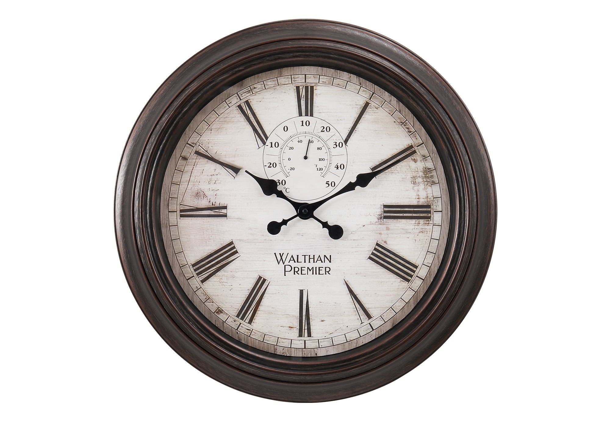 Clocks, 20' Round, Wall Clock, Brown, Transitional