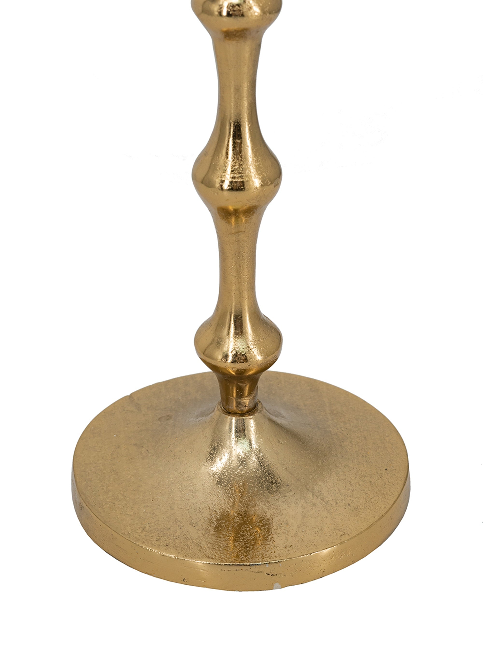 Set of 3, Slender Aluminum Taper Candle Holder with Bead Accents, Bronze