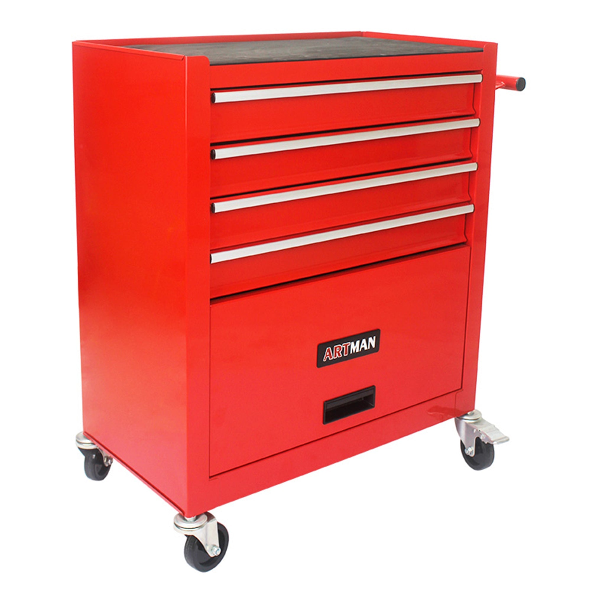 4 DRAWERS MULTIFUNCTIONAL RED TOOL CART WITH WHEELS