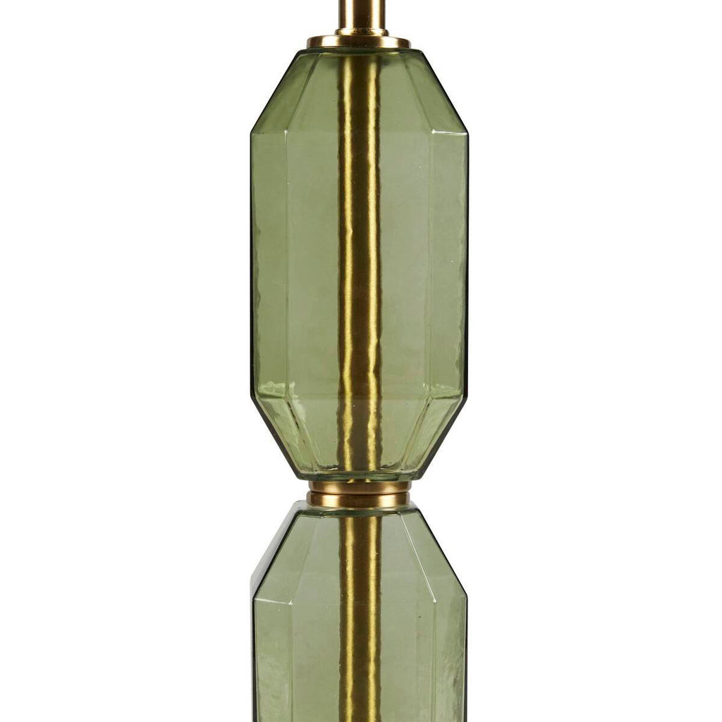 Faceted Green Glass Table Lamp Green See below